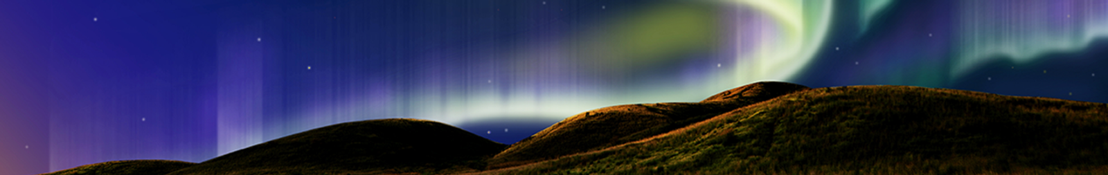 aurora borealis imagery - green sky over hilltops